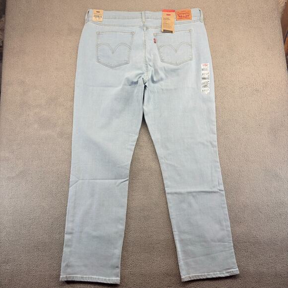 New Levis Classic Straight Jeans Women's 16 Medium Blue Denim Stretch Hypersoft - Picture 3 of 9